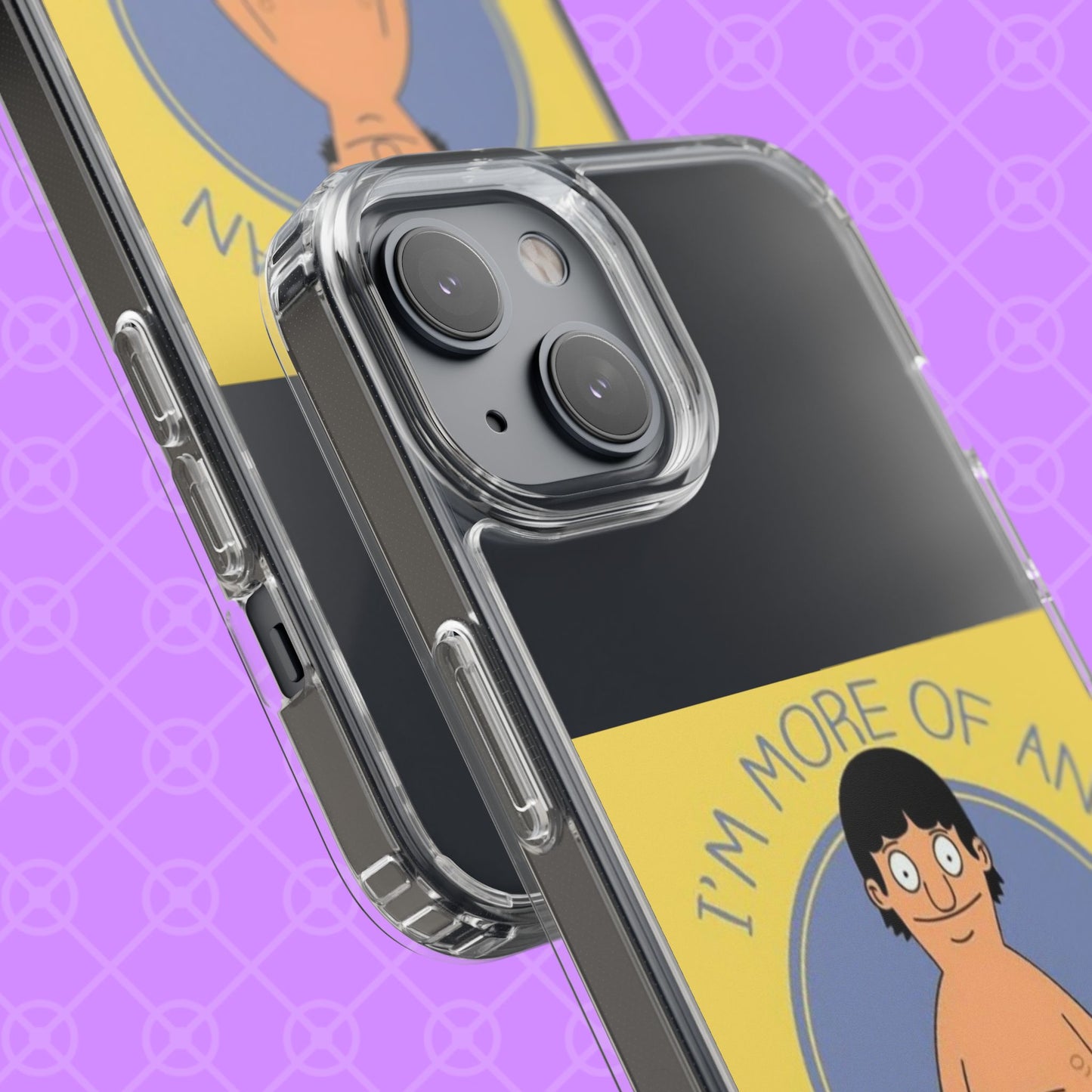 Clear Phone Case — "I'm More of an Indoor Kid" Cartoon Design