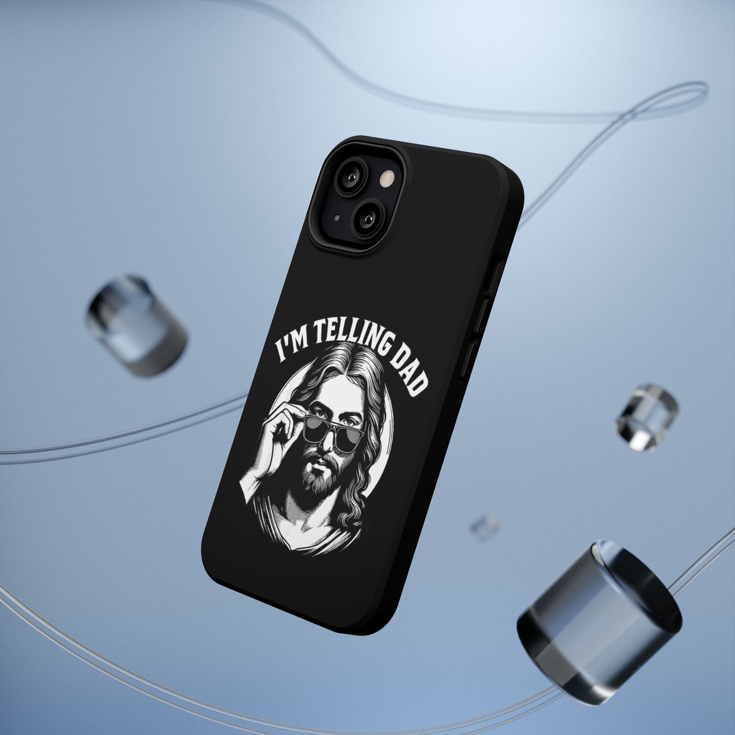 Phone Case — “I’m Telling Dad” Retro Jesus Graphic Impact-Resistant Case