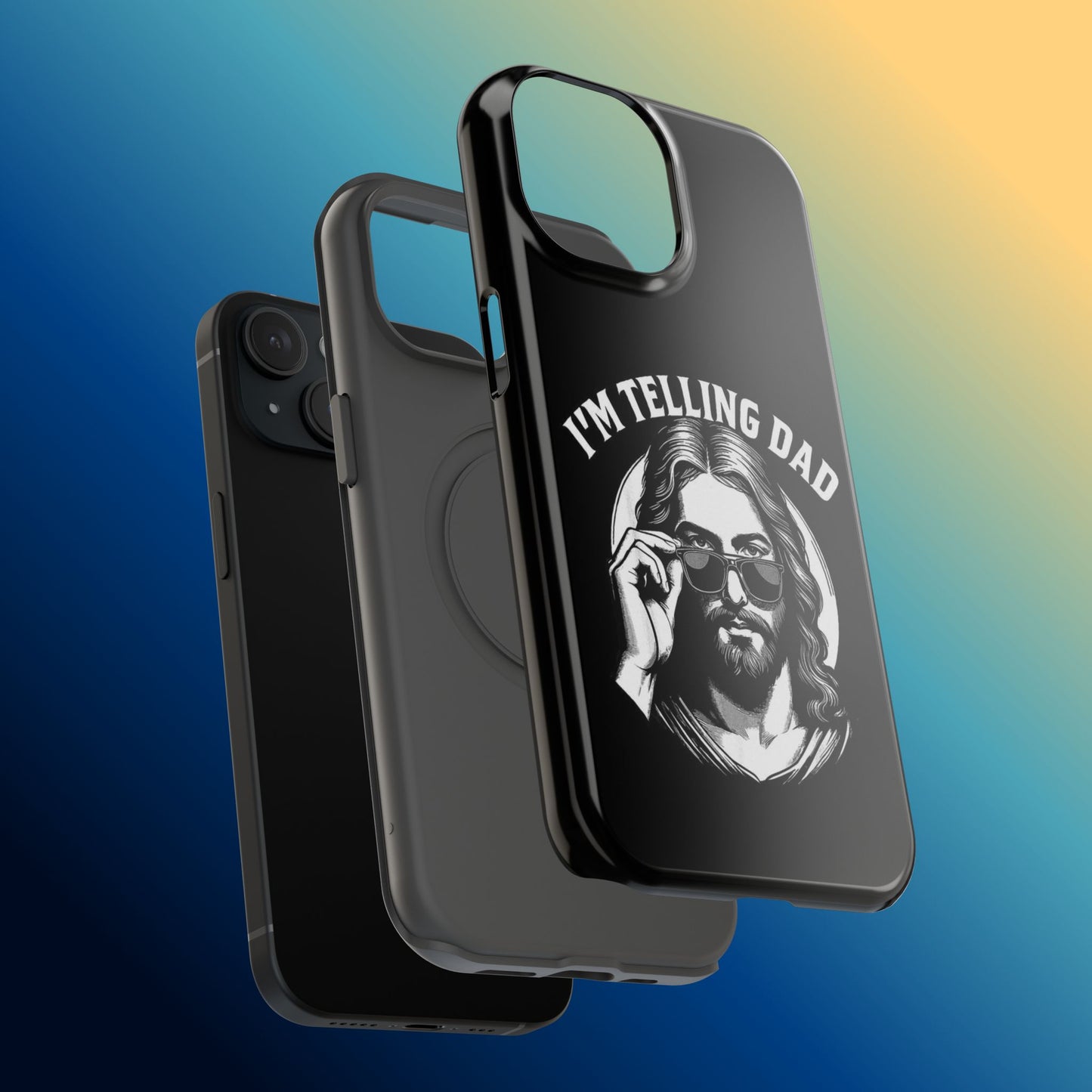 Phone Case — “I’m Telling Dad” Retro Jesus Graphic Impact-Resistant Case