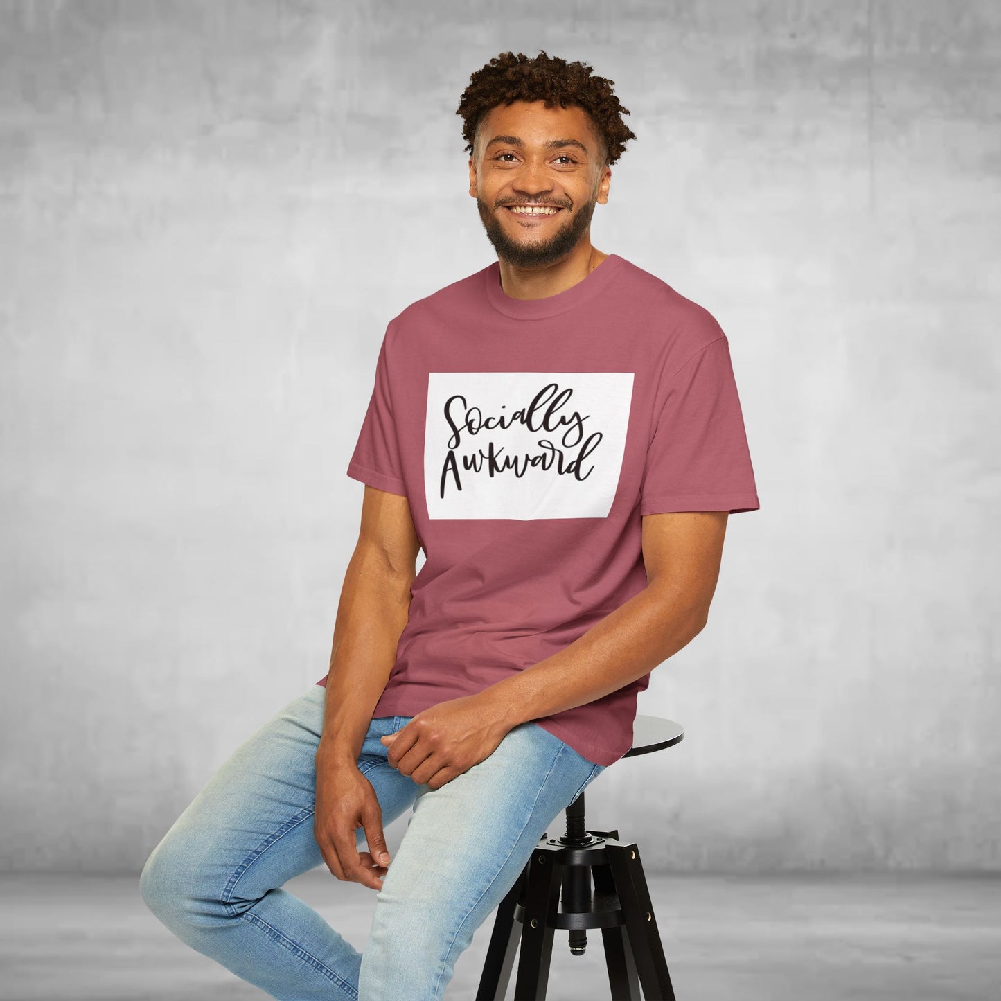 Socially Awkward Unisex Tee, Casual Wear, Gift for Introverts, Funny Shirt, Trendy Fashion