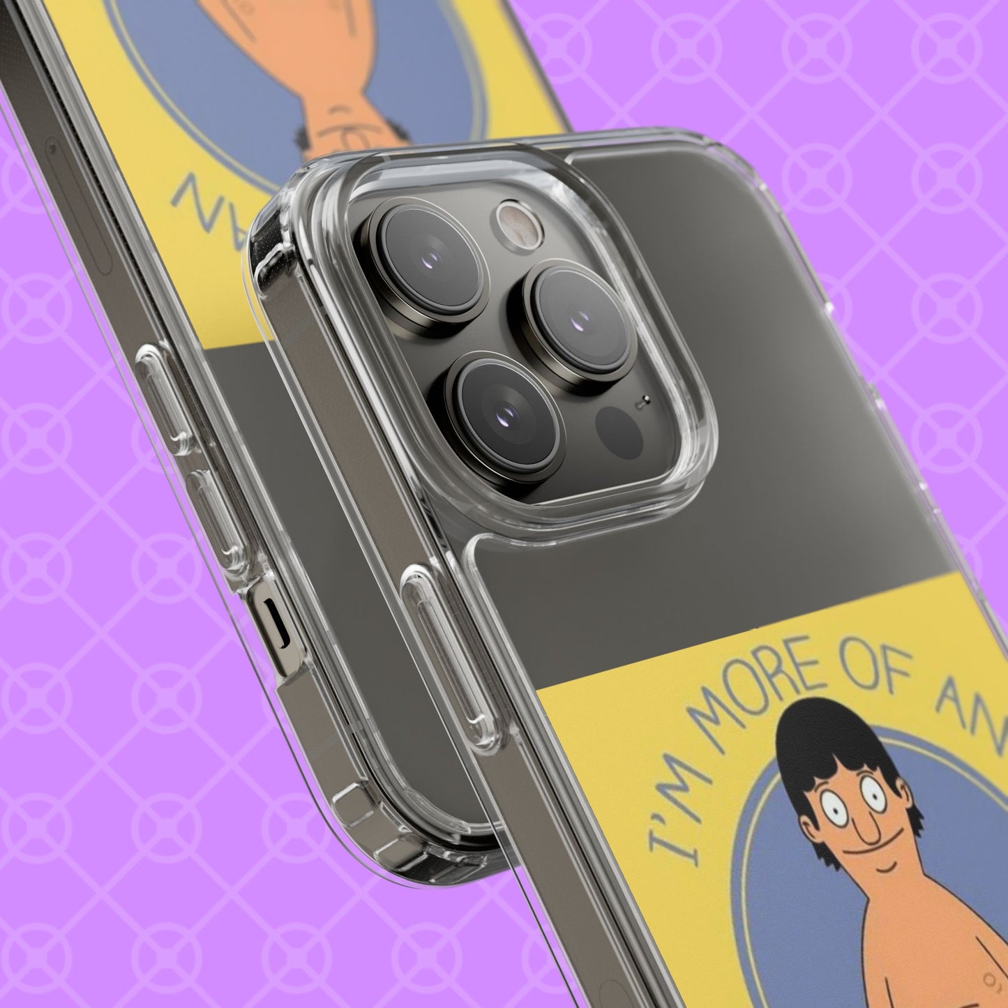 Clear Phone Case — "I'm More of an Indoor Kid" Cartoon Design