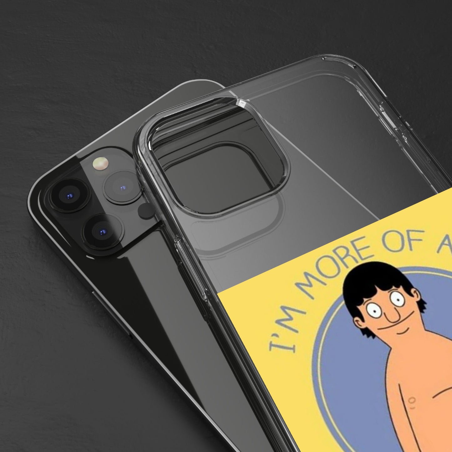 Clear Phone Case — "I'm More of an Indoor Kid" Cartoon Design