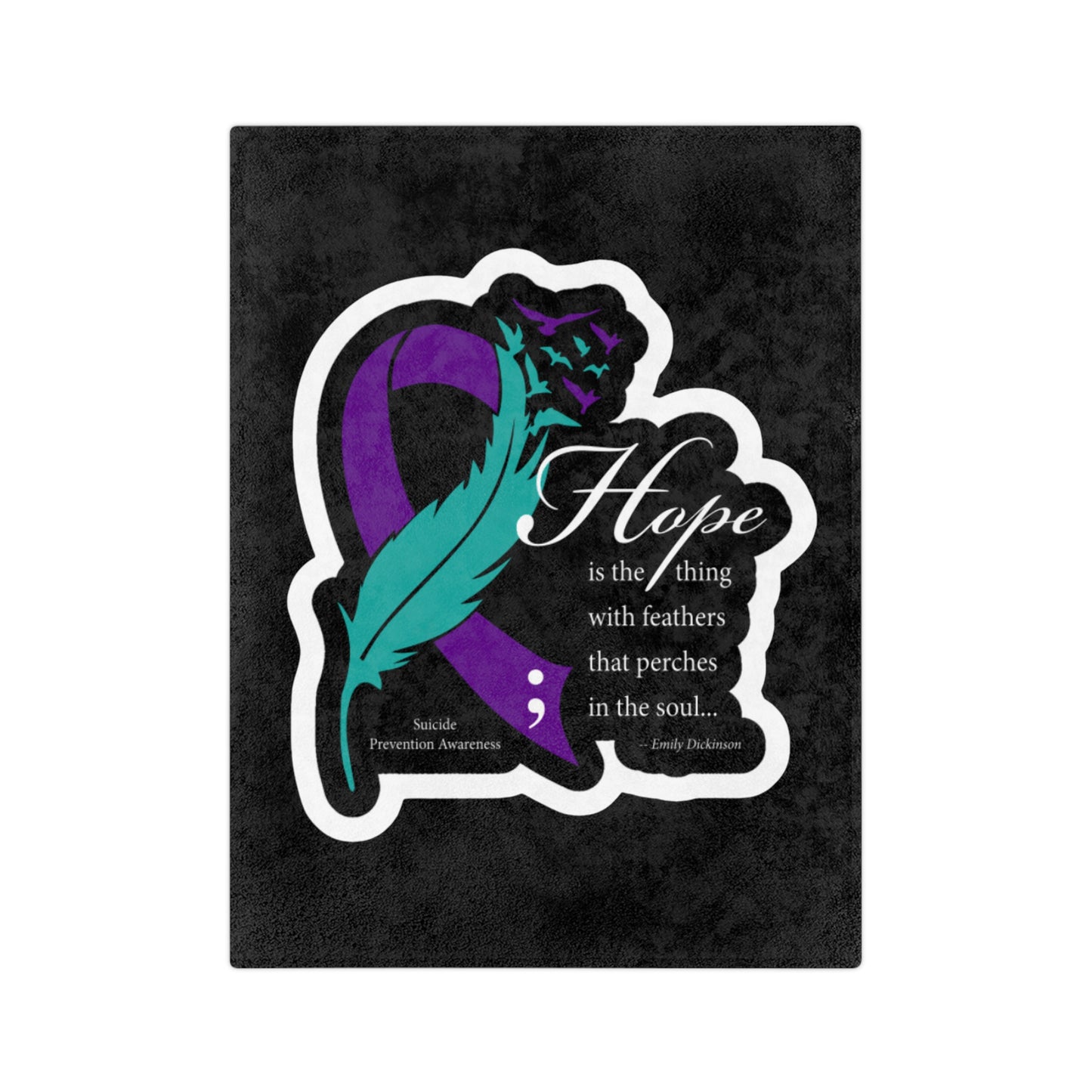 Emily Dickinson Hope Quote Velveteen Microfiber Blanket — Cozy Literary Throw for Readers & Gift Giving