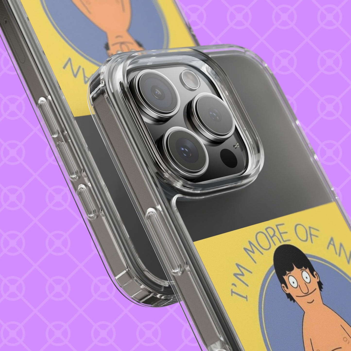 Clear Phone Case — "I'm More of an Indoor Kid" Cartoon Design