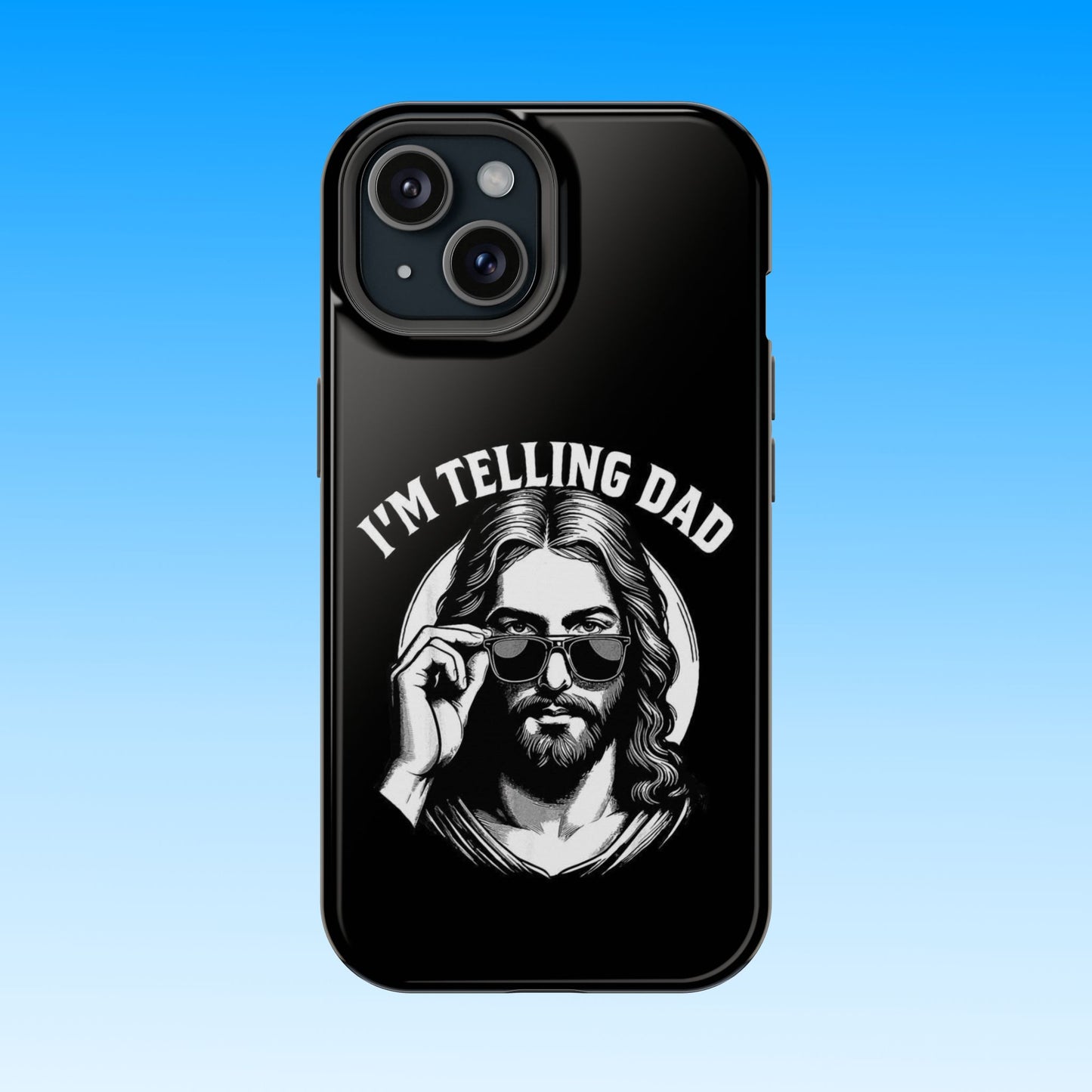Phone Case — “I’m Telling Dad” Retro Jesus Graphic Impact-Resistant Case