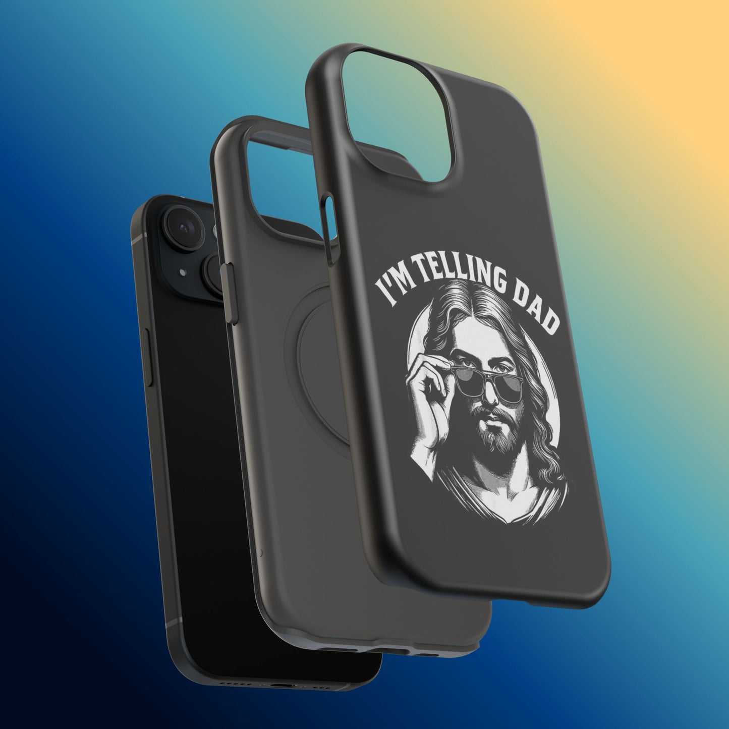 Phone Case — “I’m Telling Dad” Retro Jesus Graphic Impact-Resistant Case