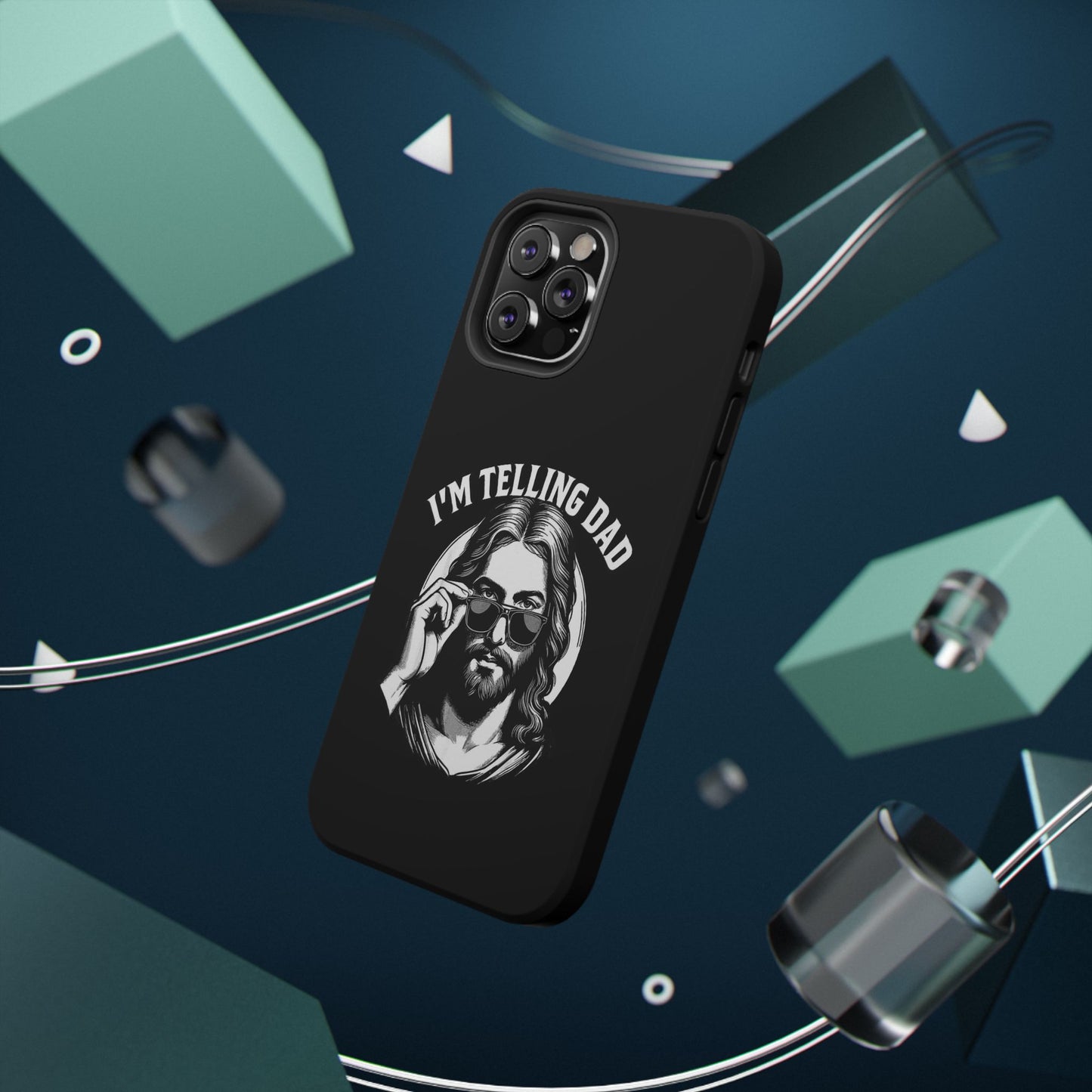 Phone Case — “I’m Telling Dad” Retro Jesus Graphic Impact-Resistant Case