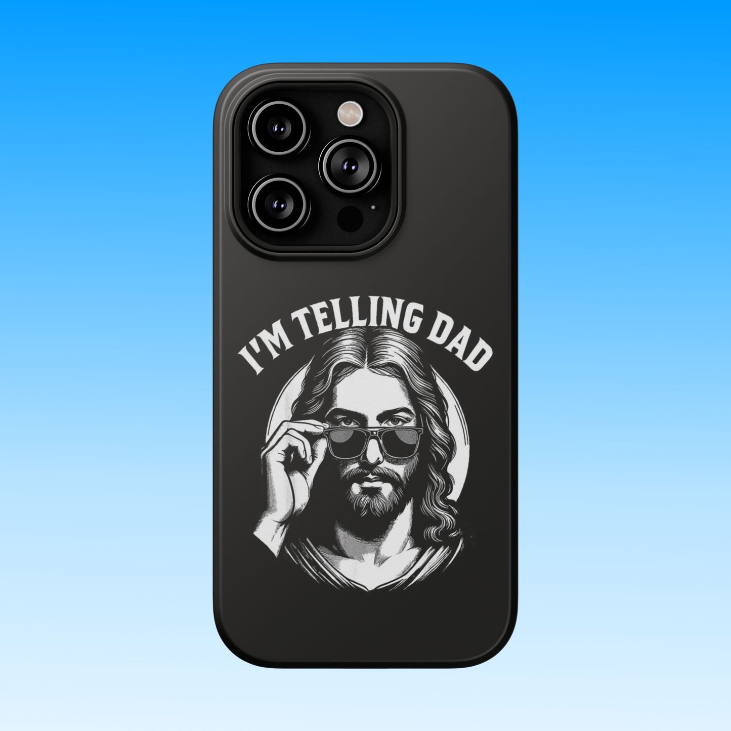 Phone Case — “I’m Telling Dad” Retro Jesus Graphic Impact-Resistant Case