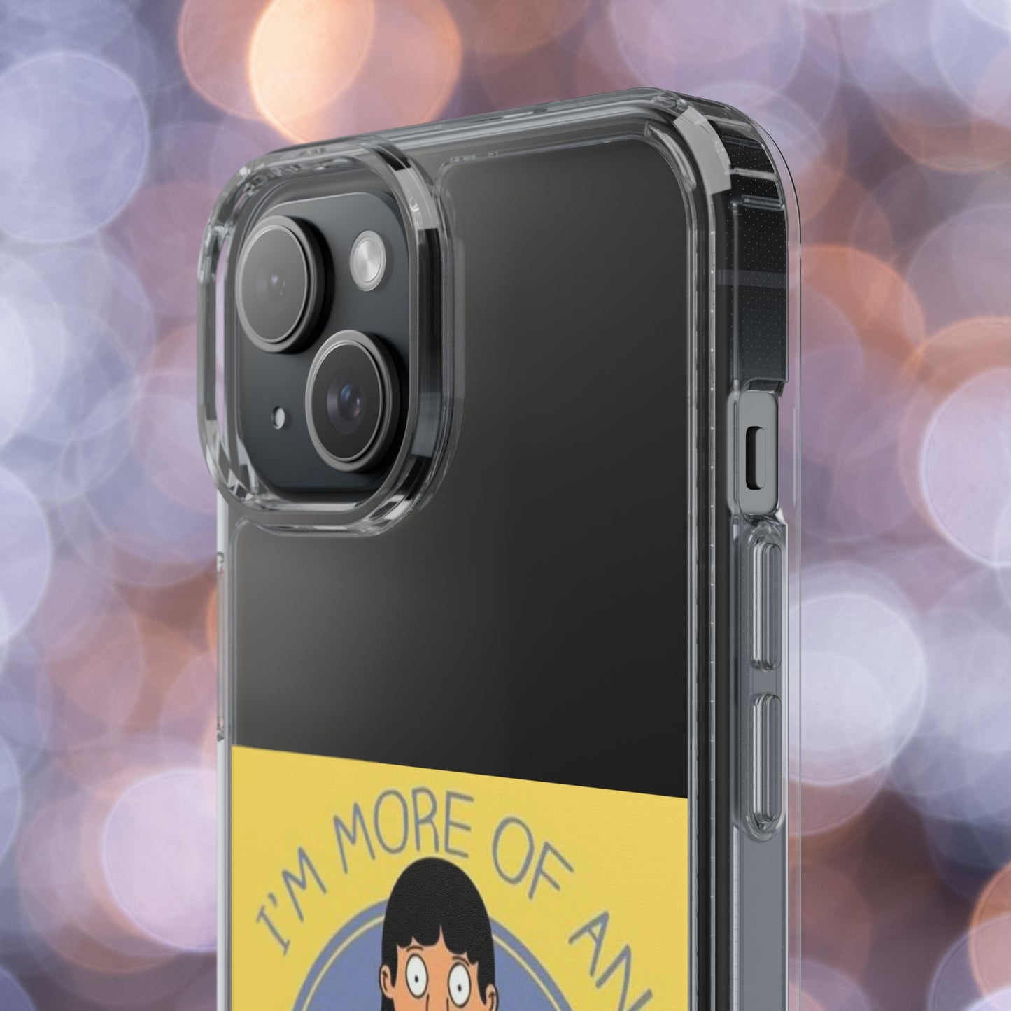 Clear Phone Case — "I'm More of an Indoor Kid" Cartoon Design