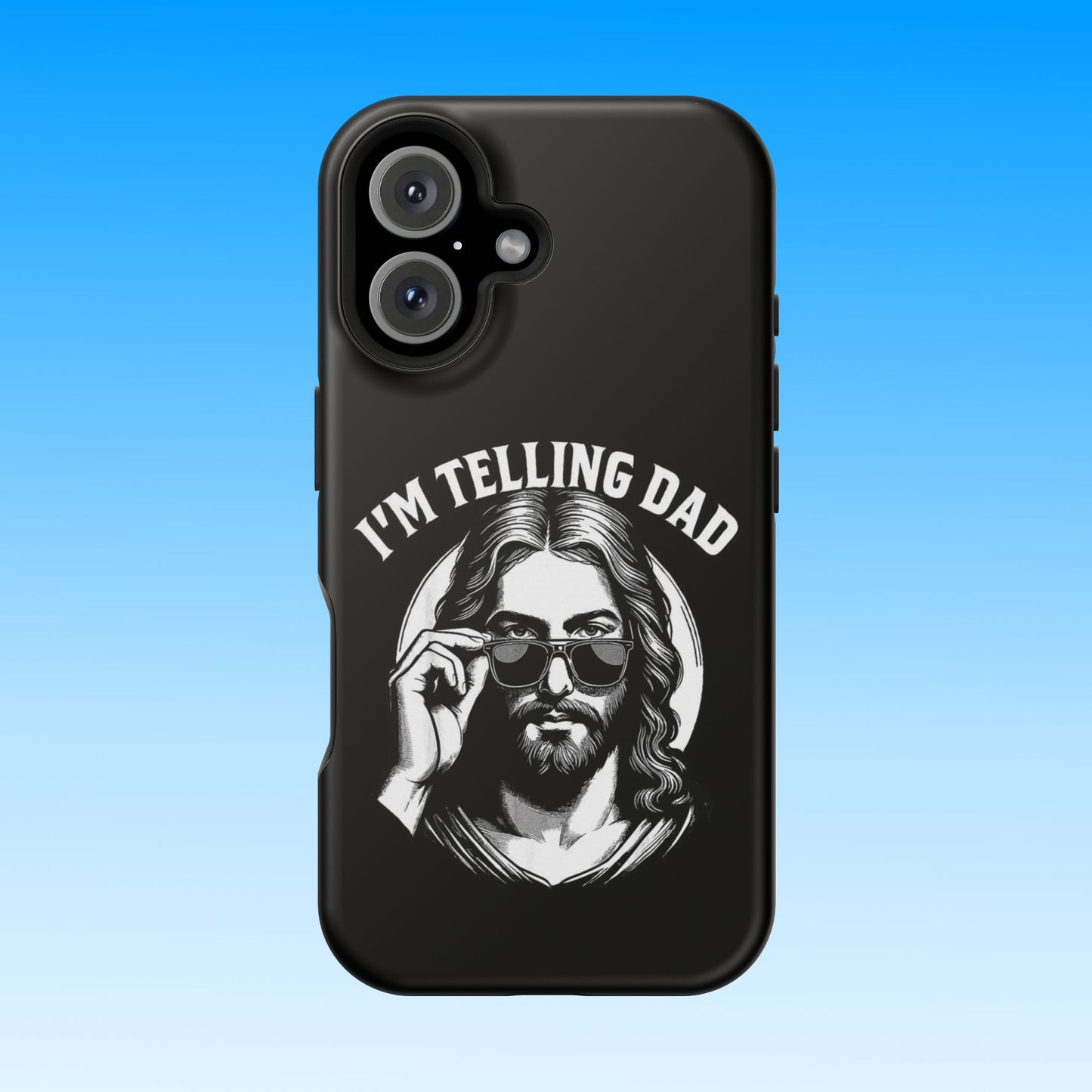 Phone Case — “I’m Telling Dad” Retro Jesus Graphic Impact-Resistant Case
