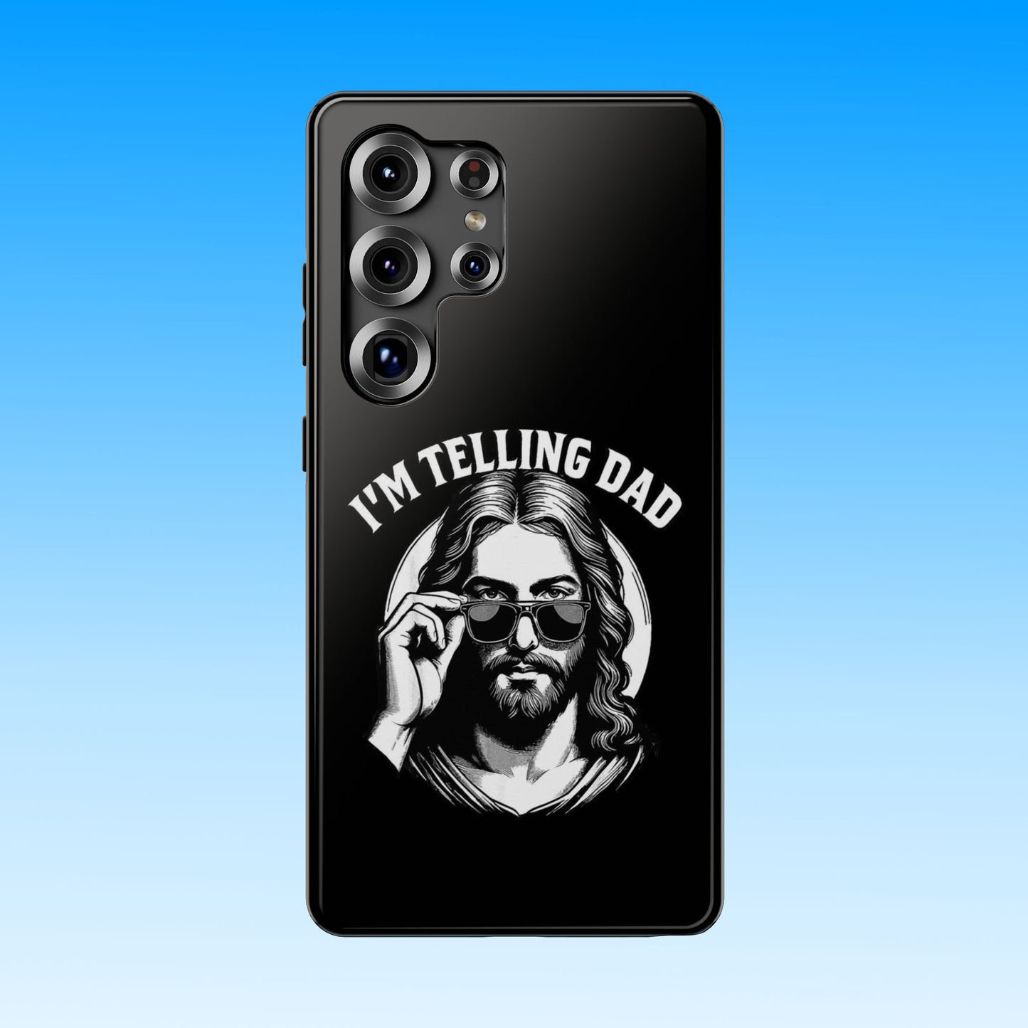 Phone Case — “I’m Telling Dad” Retro Jesus Graphic Impact-Resistant Case