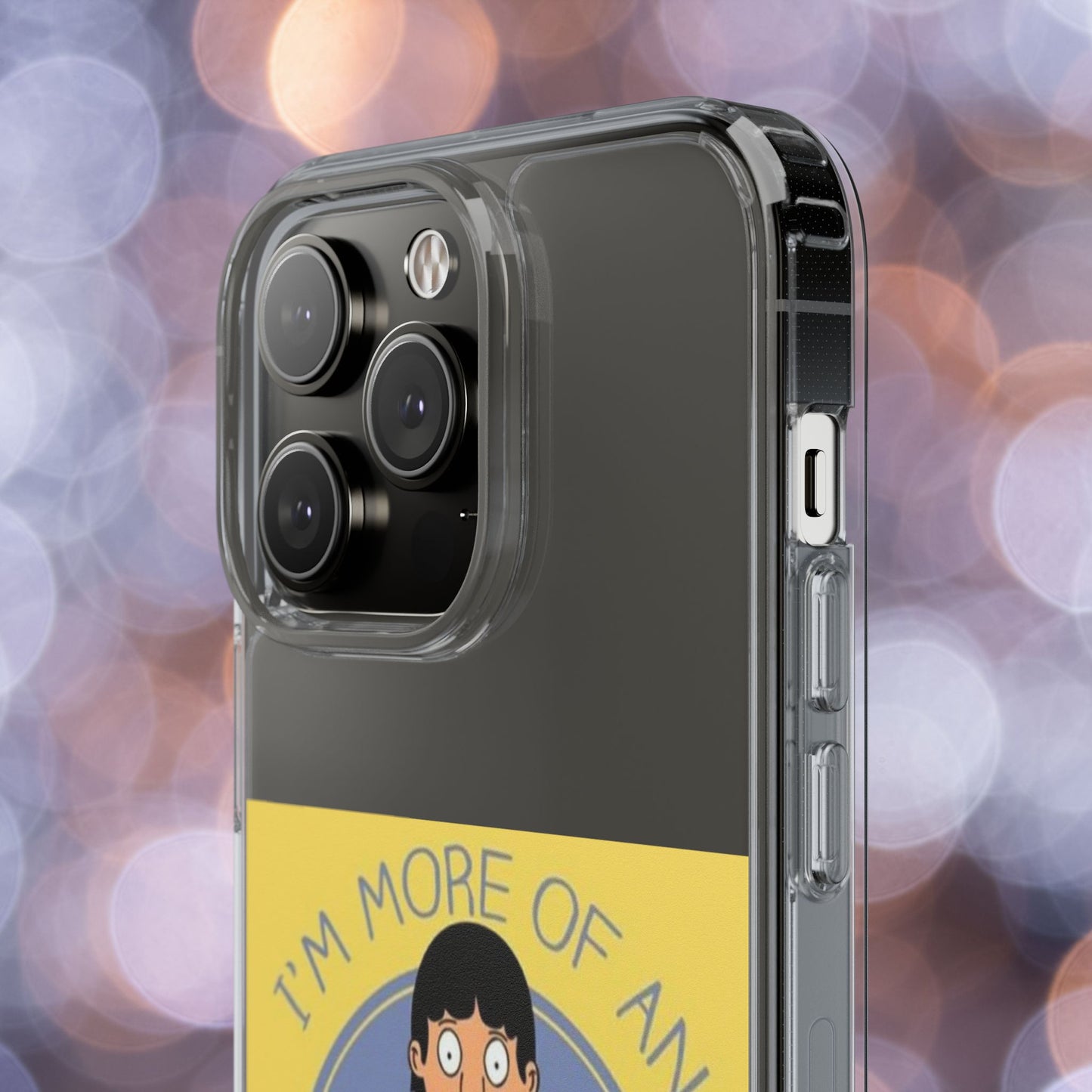 Clear Phone Case — "I'm More of an Indoor Kid" Cartoon Design