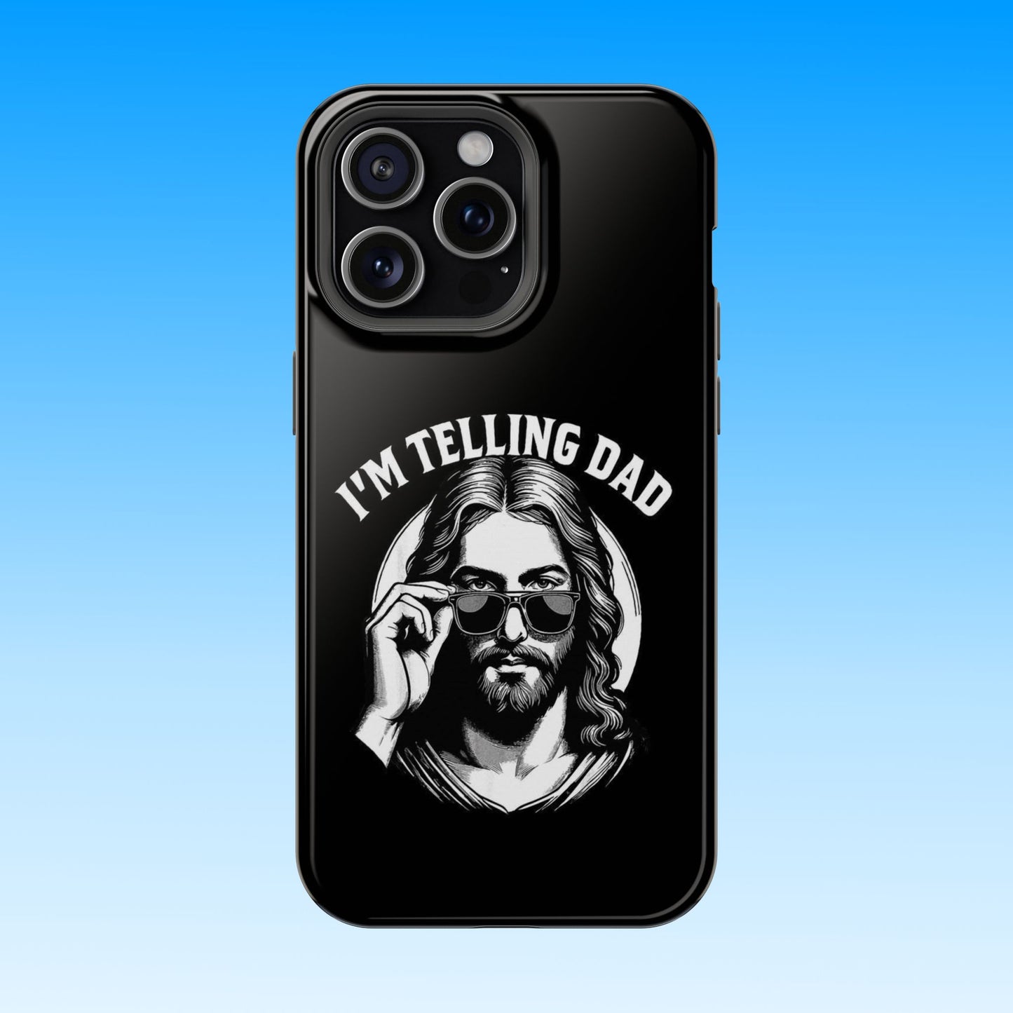 Phone Case — “I’m Telling Dad” Retro Jesus Graphic Impact-Resistant Case