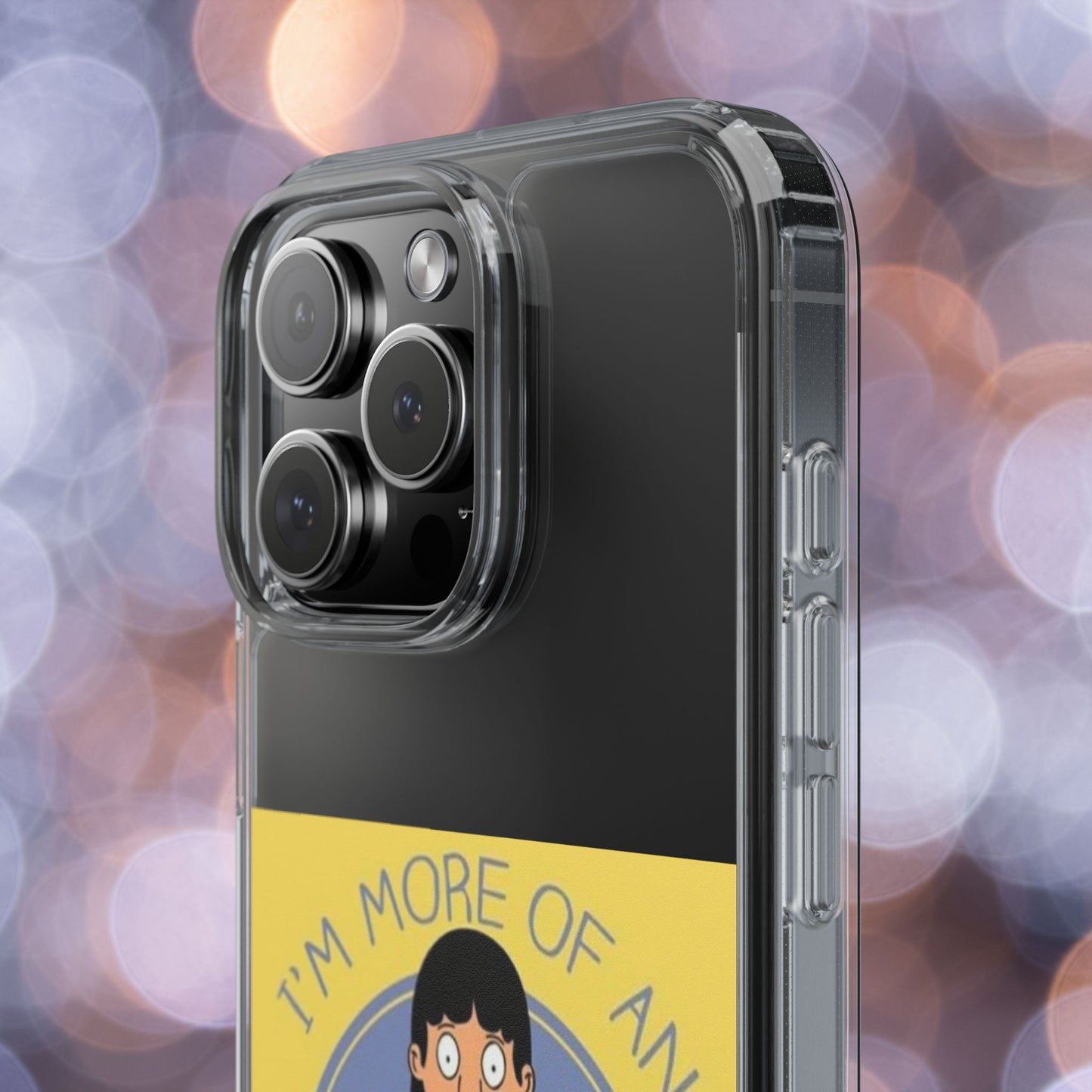 Clear Phone Case — "I'm More of an Indoor Kid" Cartoon Design