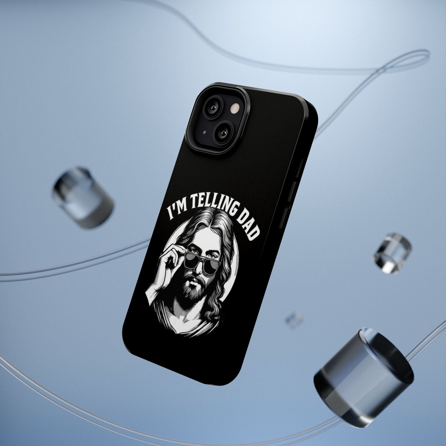 Phone Case — “I’m Telling Dad” Retro Jesus Graphic Impact-Resistant Case