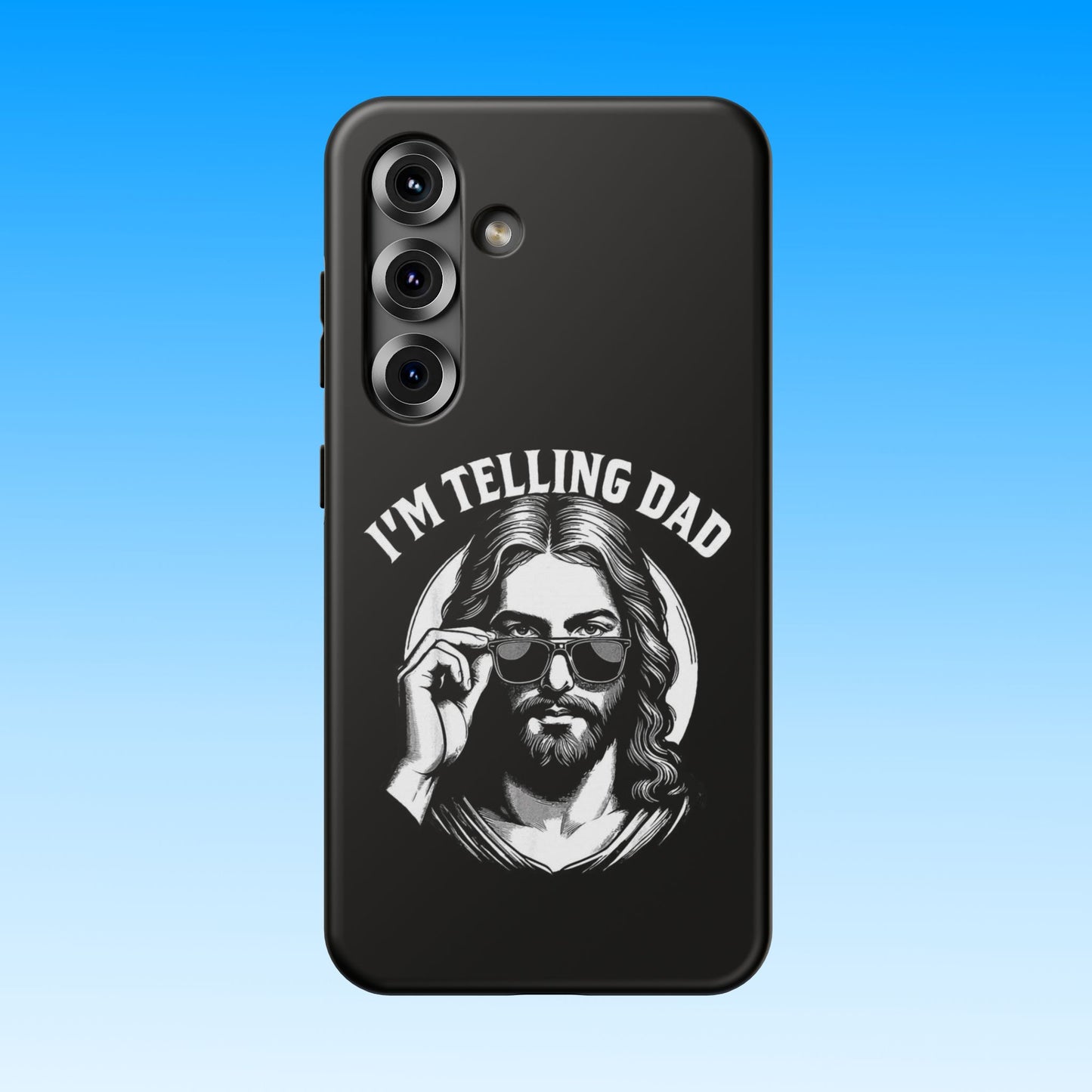 Phone Case — “I’m Telling Dad” Retro Jesus Graphic Impact-Resistant Case