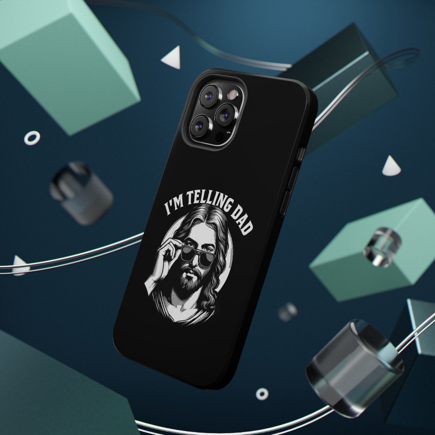 Phone Case — “I’m Telling Dad” Retro Jesus Graphic Impact-Resistant Case