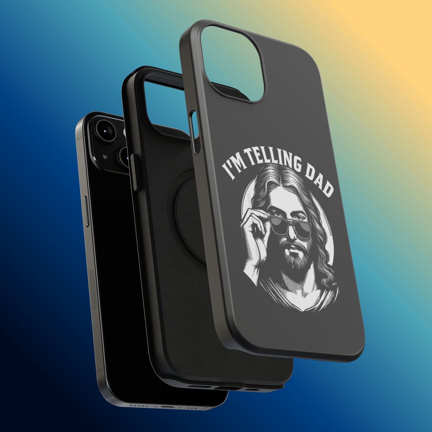 Phone Case — “I’m Telling Dad” Retro Jesus Graphic Impact-Resistant Case