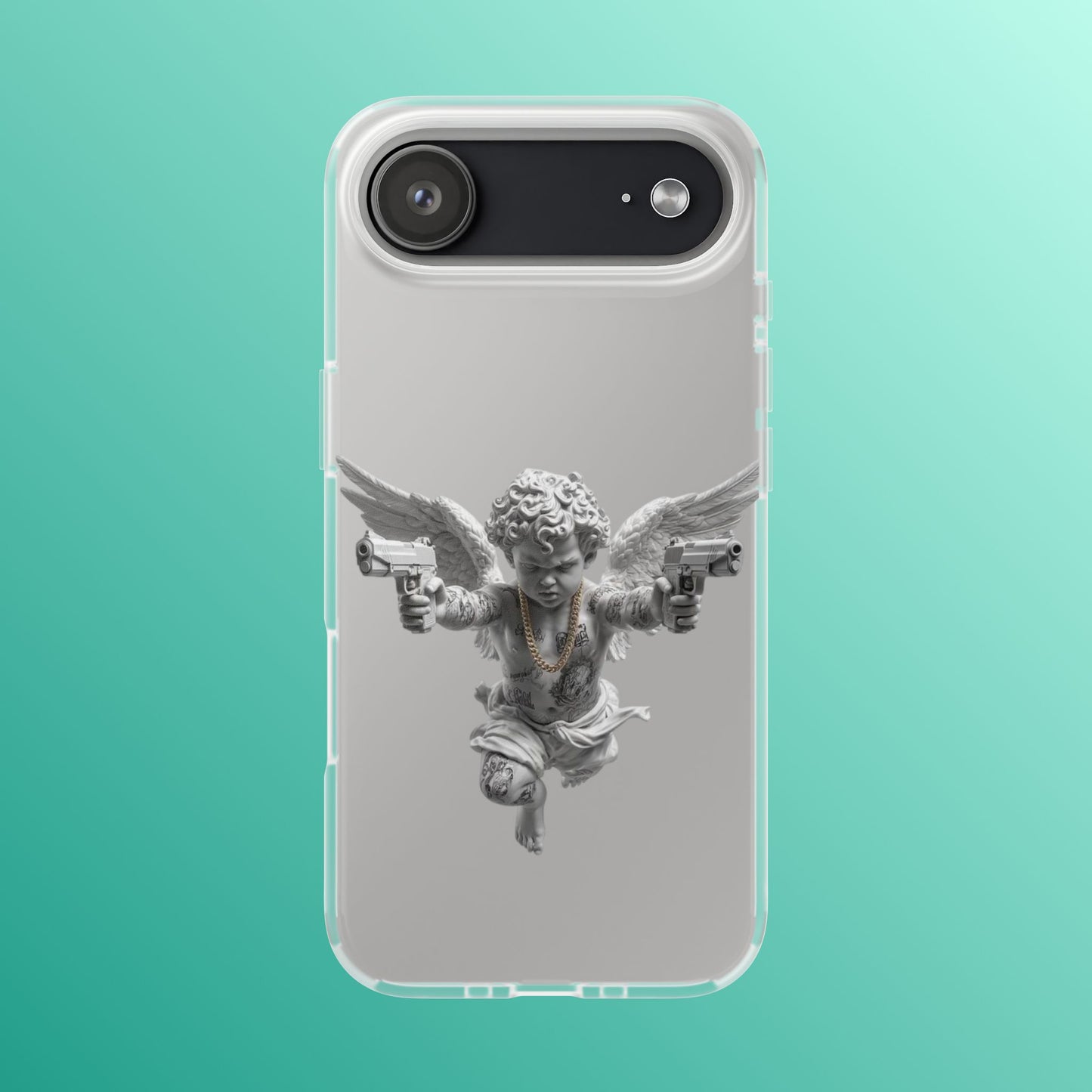 Cherub with Guns Phone Case — Edgy Angel iPhone Case