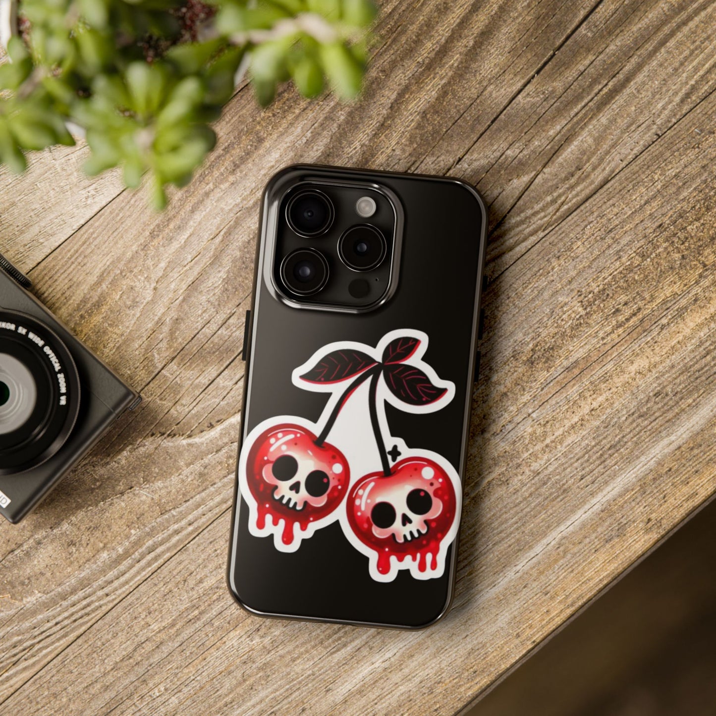 Tough Phone Case — Dripping Skull Cherries Graphic