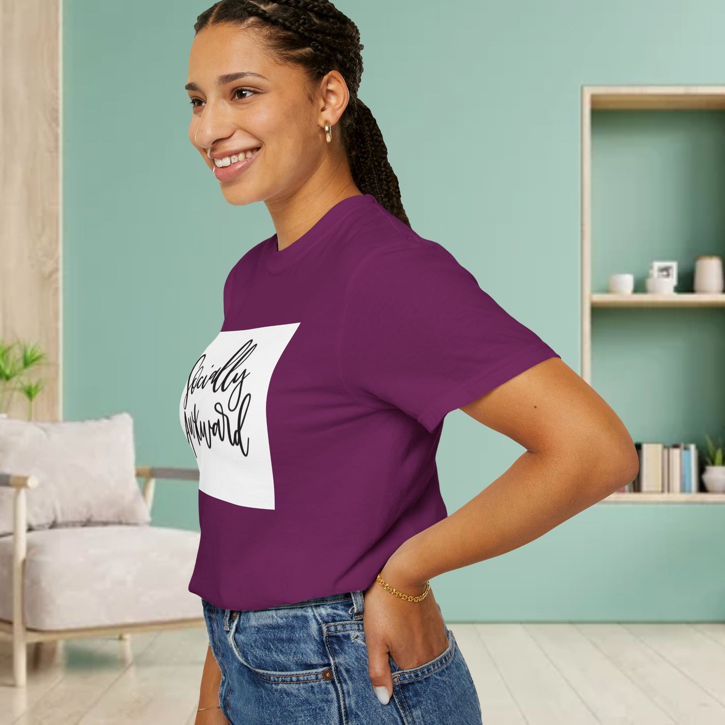 Socially Awkward Unisex Tee, Casual Wear, Gift for Introverts, Funny Shirt, Trendy Fashion