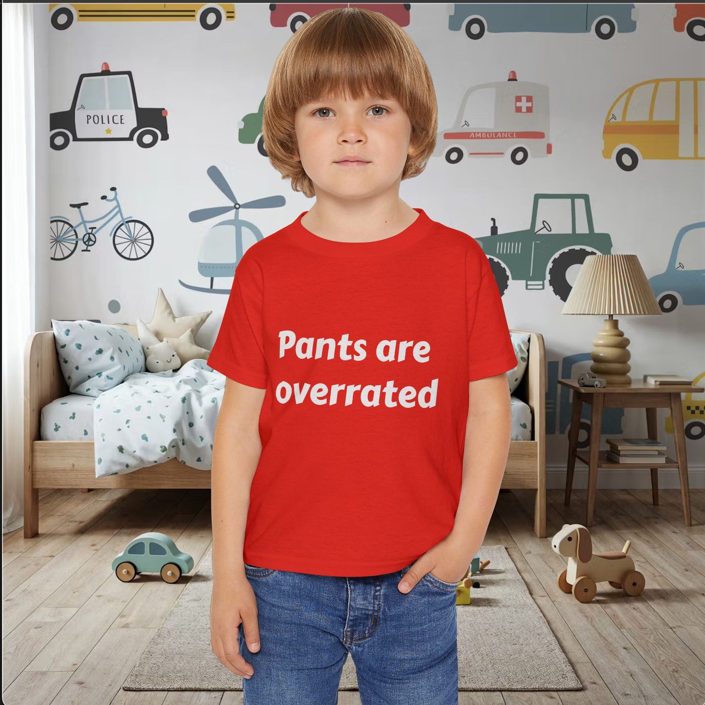 Toddler T‑Shirt "Pants Are Overrated" — Funny Baby Shirt, Cozy Playtime Tee