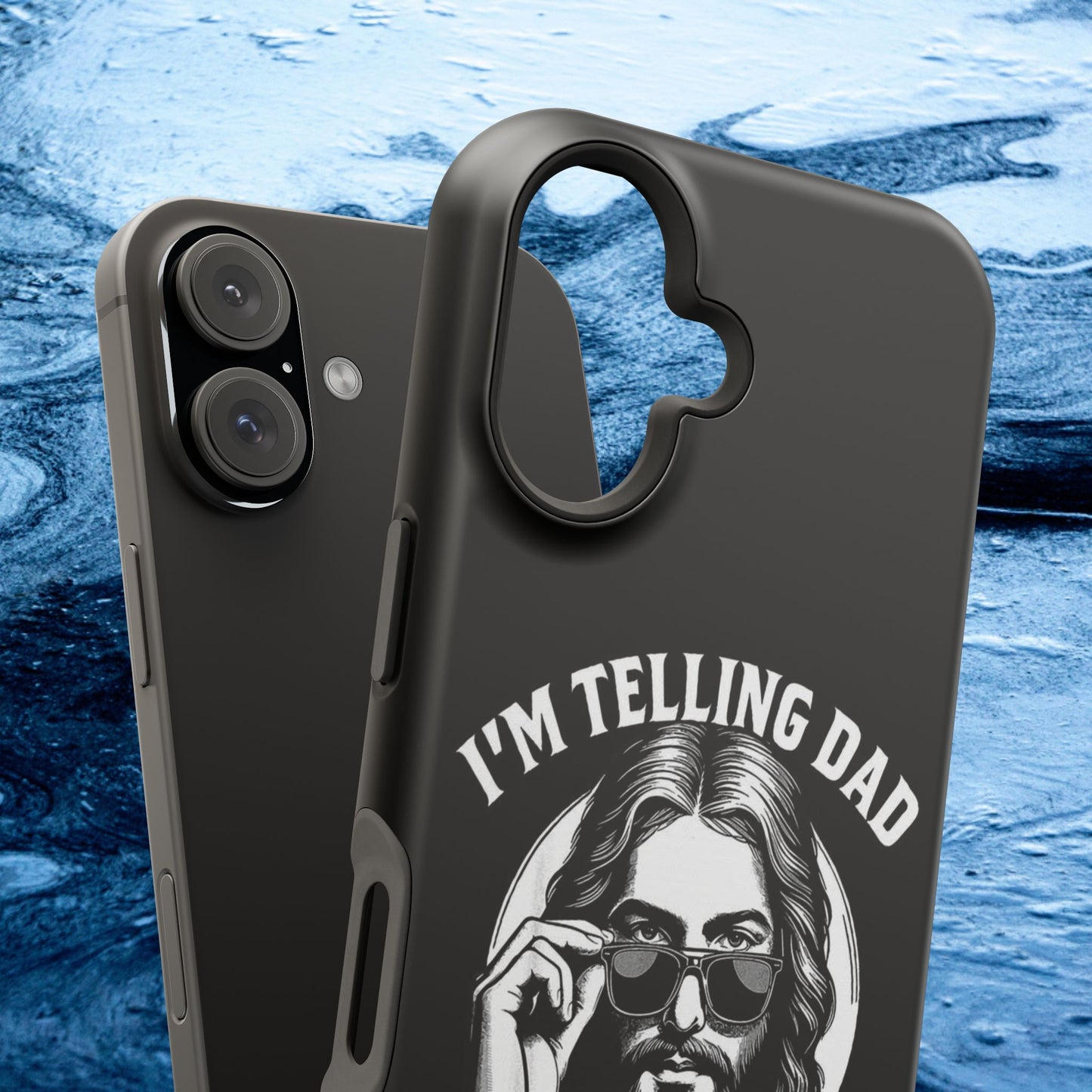 Phone Case — “I’m Telling Dad” Retro Jesus Graphic Impact-Resistant Case