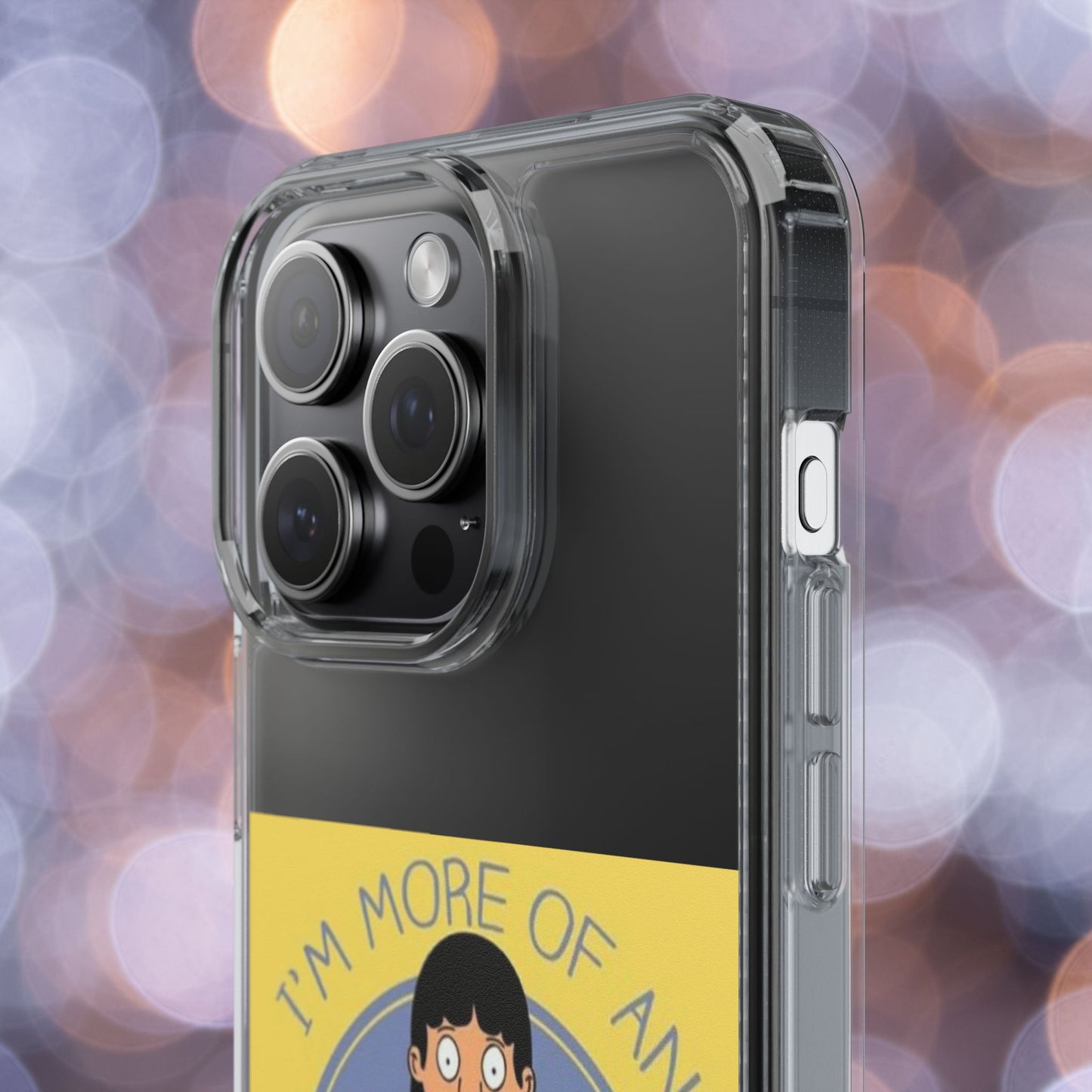 Clear Phone Case — "I'm More of an Indoor Kid" Cartoon Design
