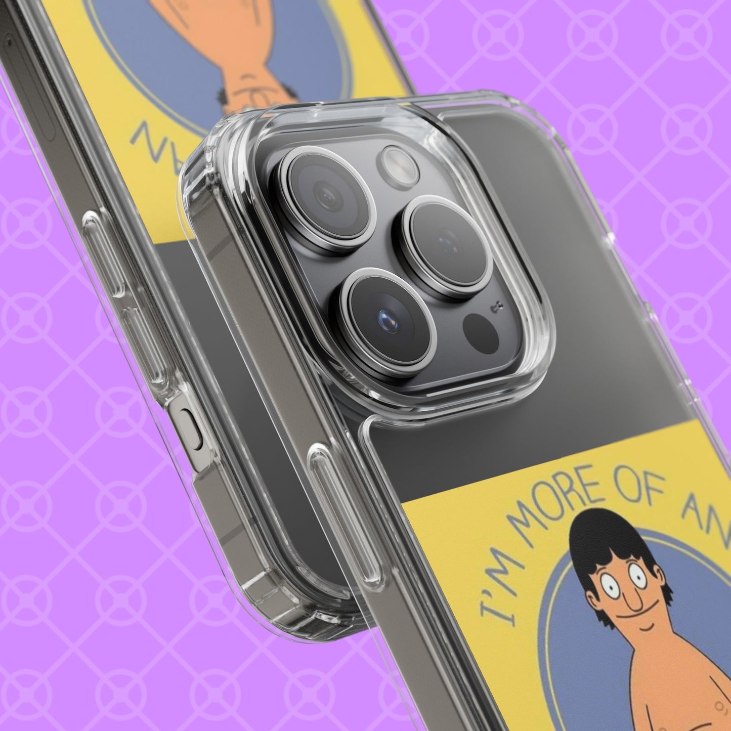 Clear Phone Case — "I'm More of an Indoor Kid" Cartoon Design