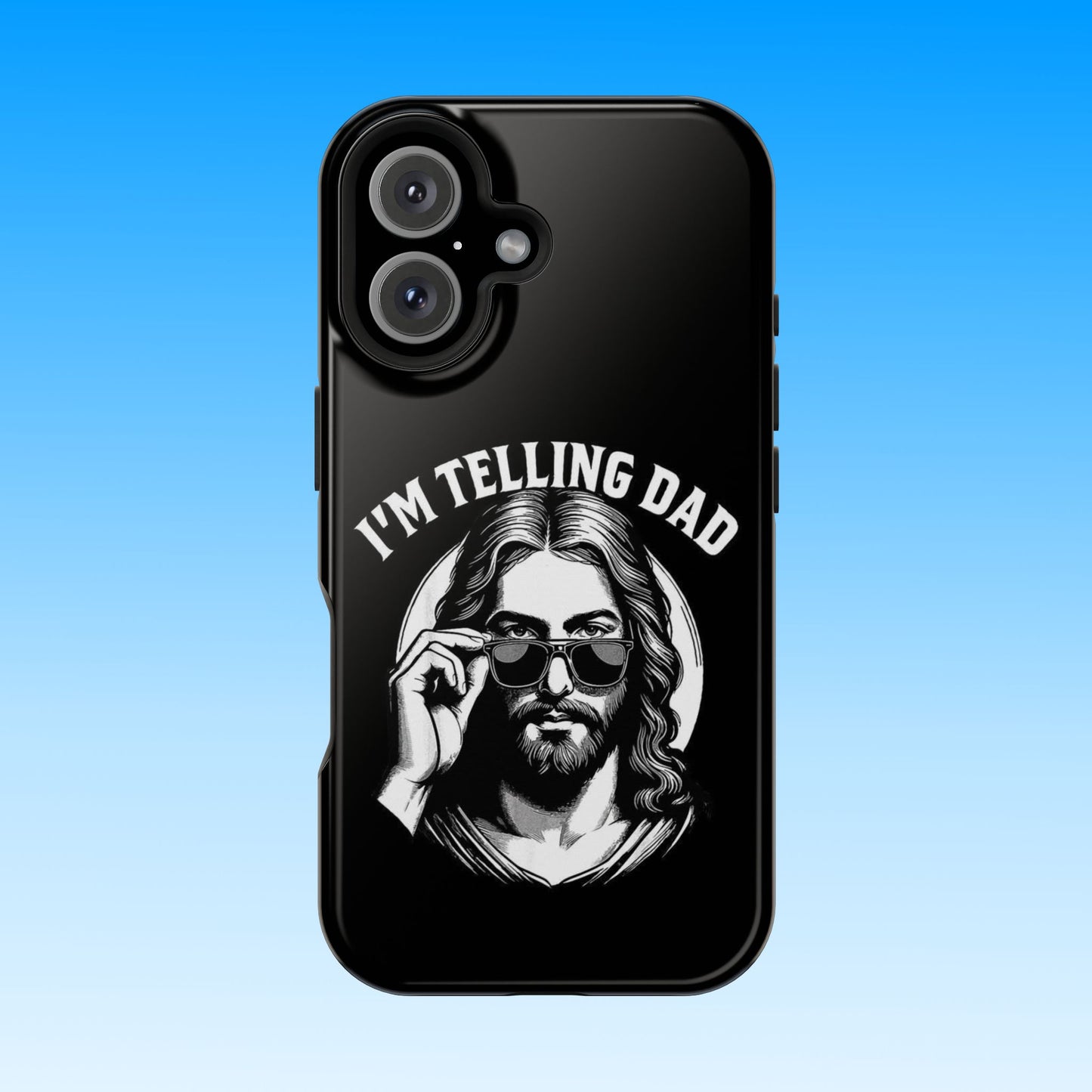 Phone Case — “I’m Telling Dad” Retro Jesus Graphic Impact-Resistant Case