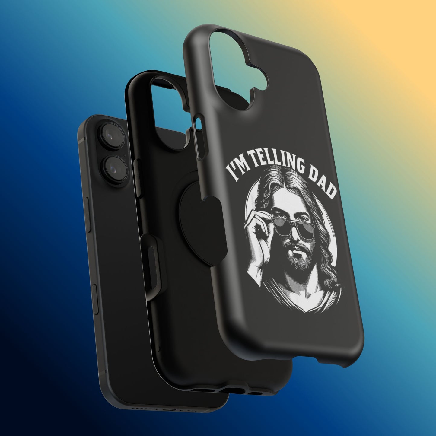 Phone Case — “I’m Telling Dad” Retro Jesus Graphic Impact-Resistant Case