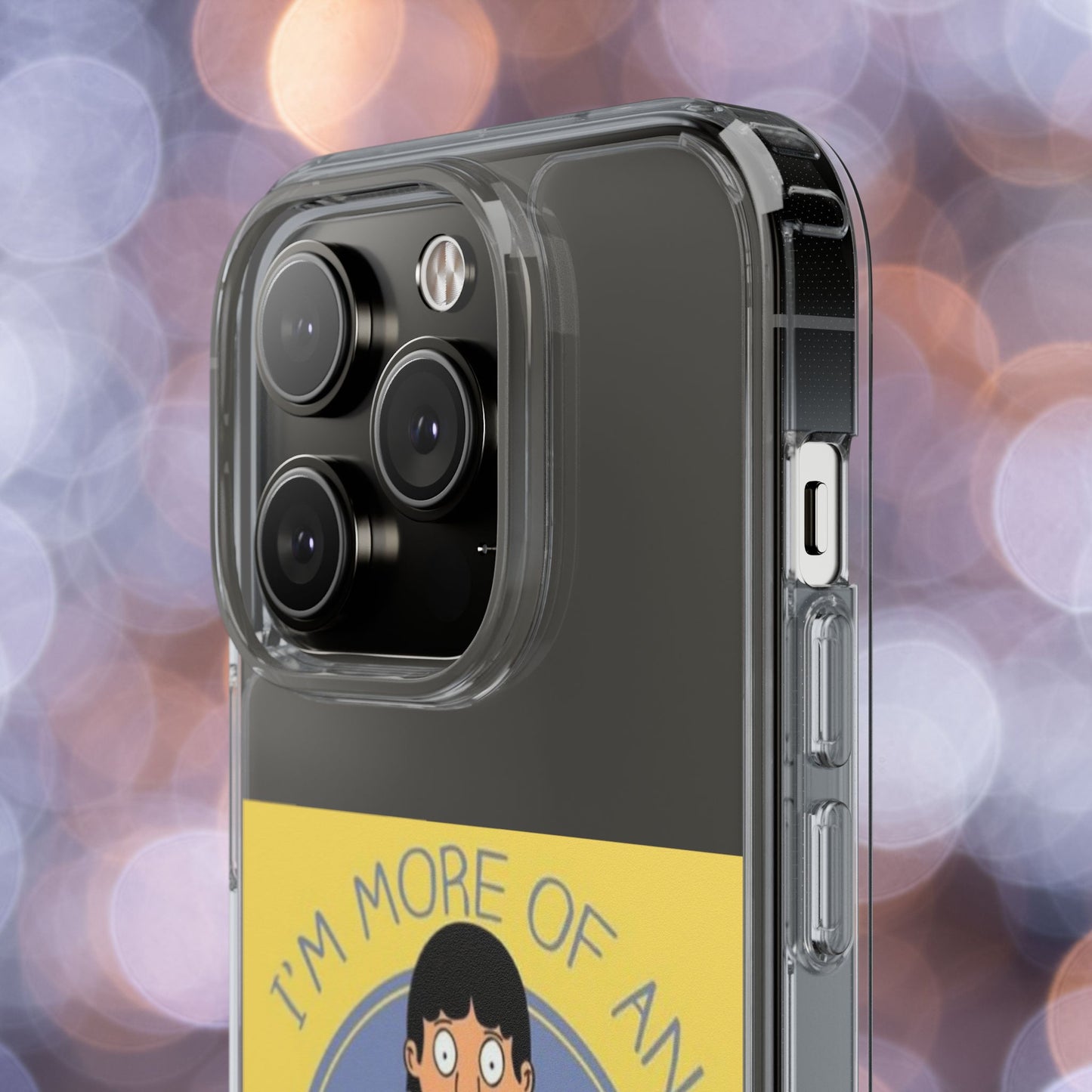 Clear Phone Case — "I'm More of an Indoor Kid" Cartoon Design