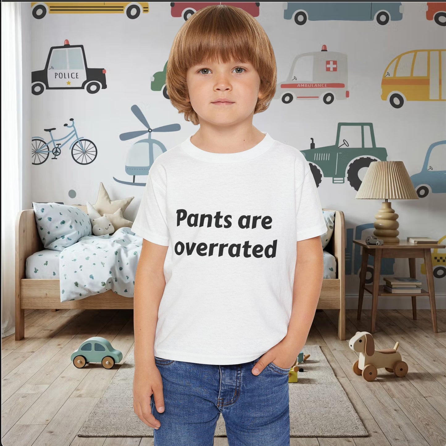 Toddler T‑Shirt "Pants Are Overrated" — Funny Baby Shirt, Cozy Playtime Tee