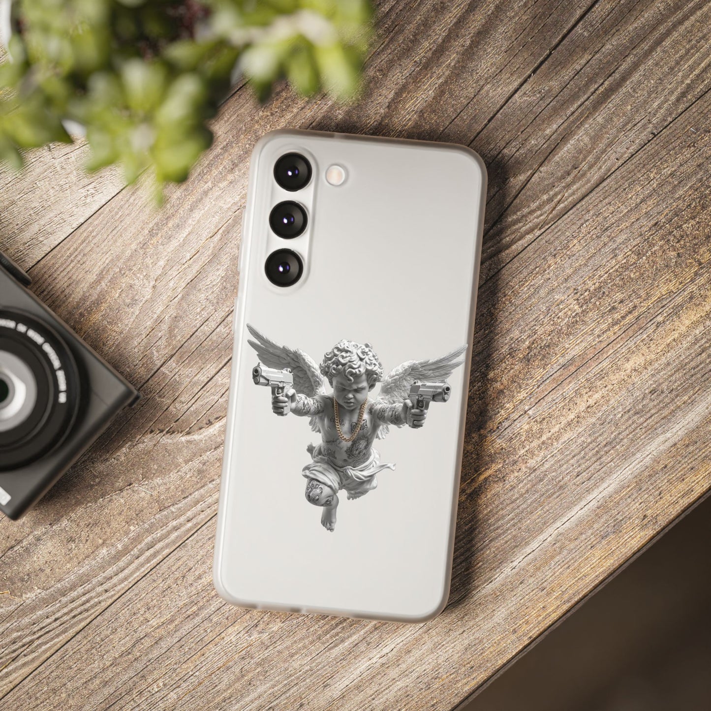 Cherub with Guns Phone Case — Edgy Angel iPhone Case