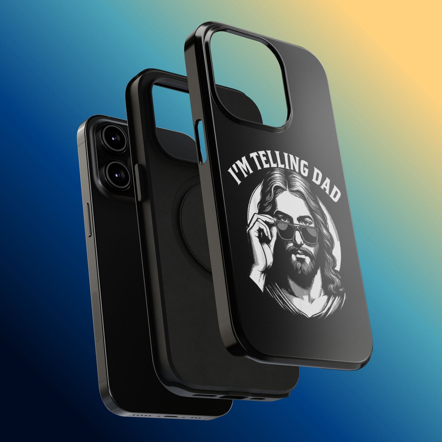 Phone Case — “I’m Telling Dad” Retro Jesus Graphic Impact-Resistant Case