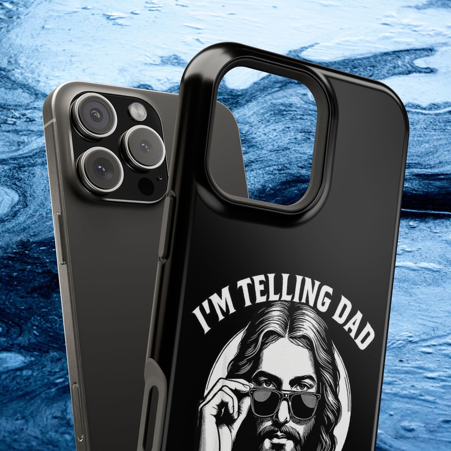 Phone Case — “I’m Telling Dad” Retro Jesus Graphic Impact-Resistant Case