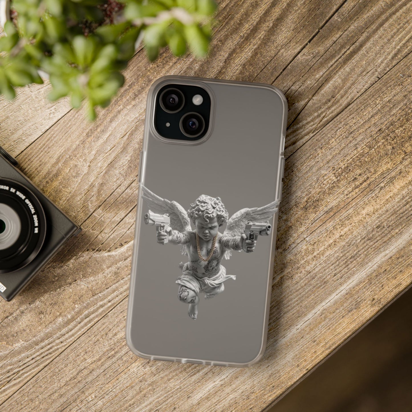 Cherub with Guns Phone Case — Edgy Angel iPhone Case