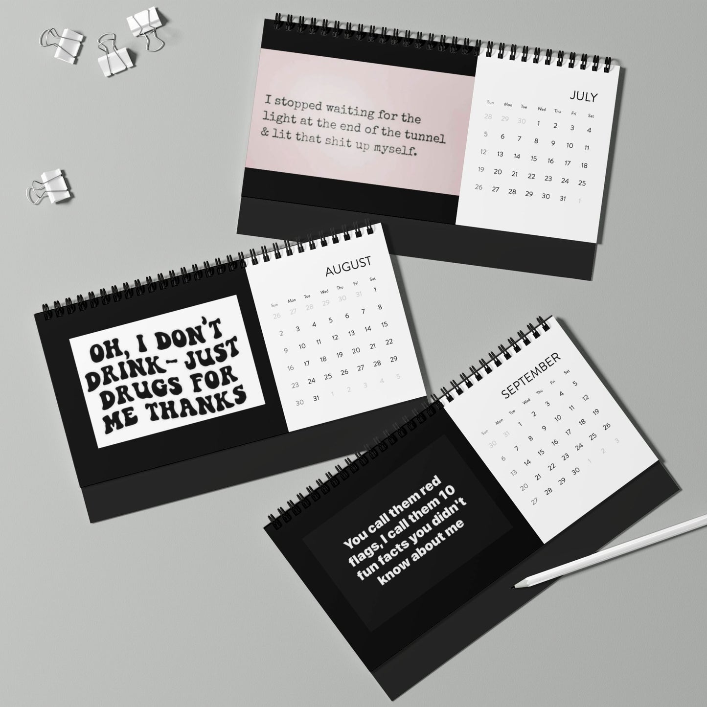 Funny quotes from rehab Desk Calendar 2026 — Humorous Quote Desktop Calendar