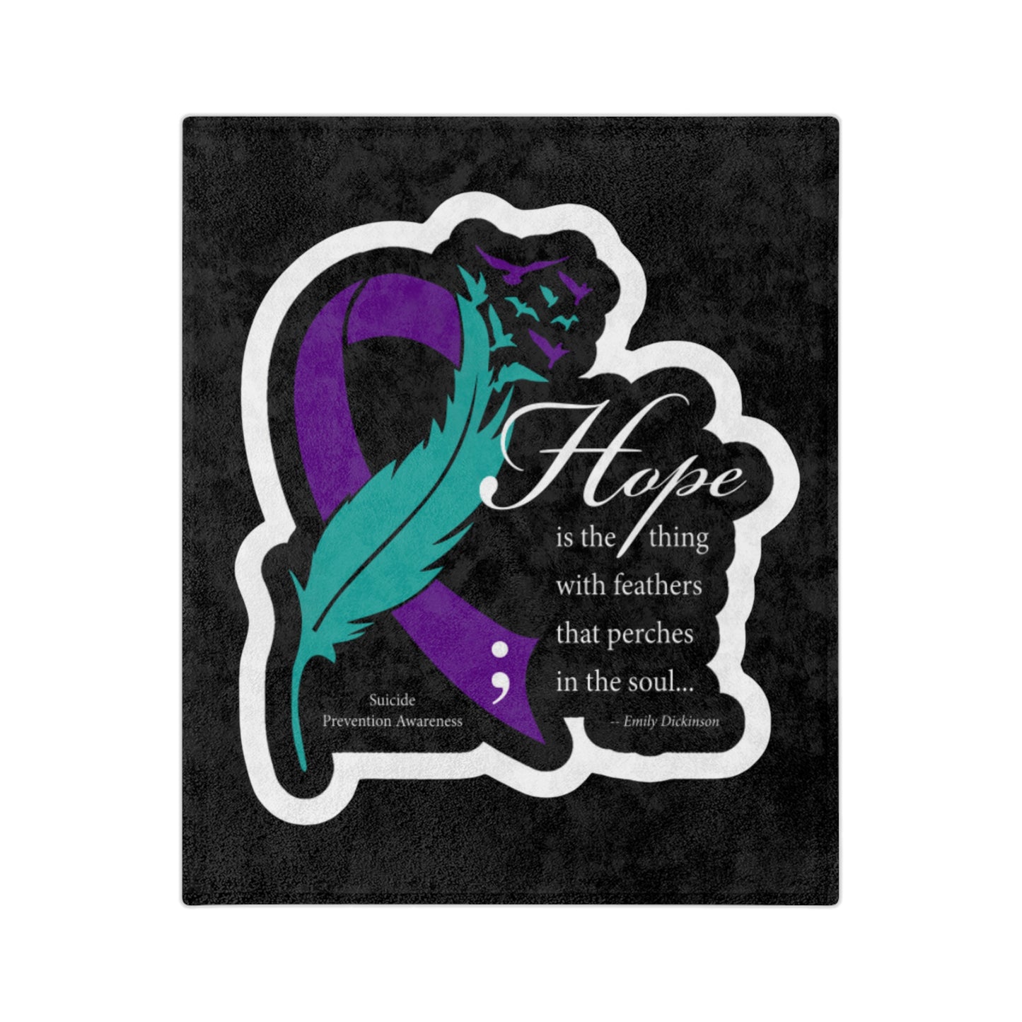 Emily Dickinson Hope Quote Velveteen Microfiber Blanket — Cozy Literary Throw for Readers & Gift Giving